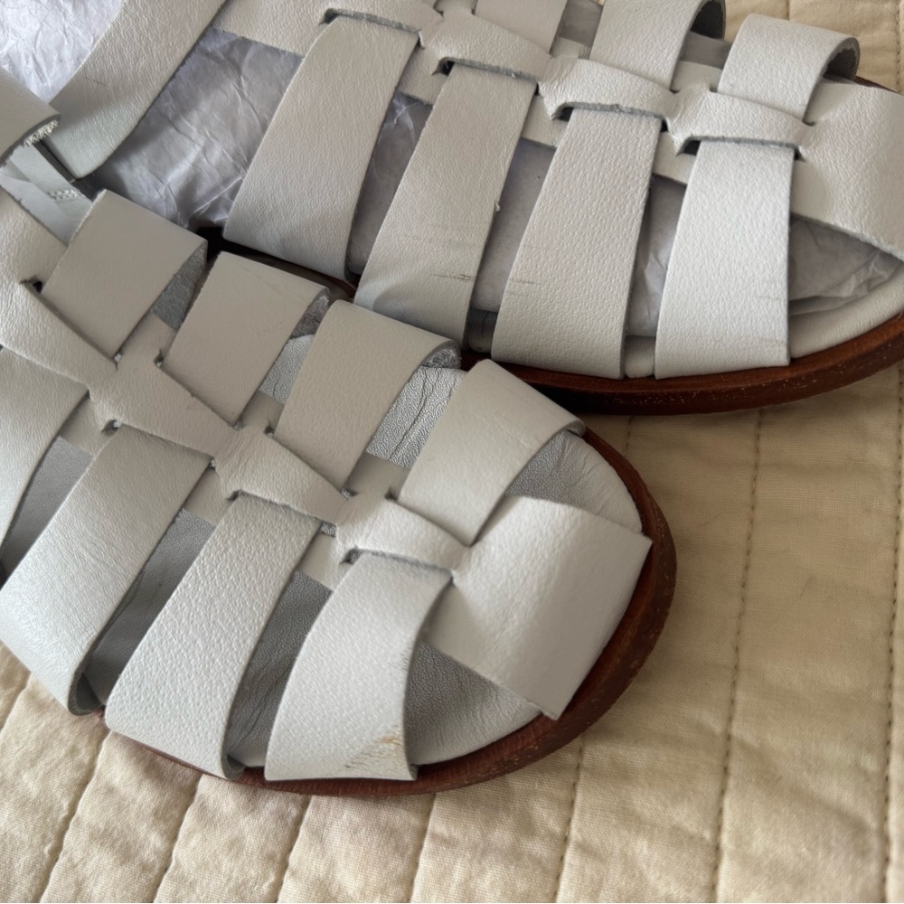 Dragon Diffusion White Leather Sandals - image 3